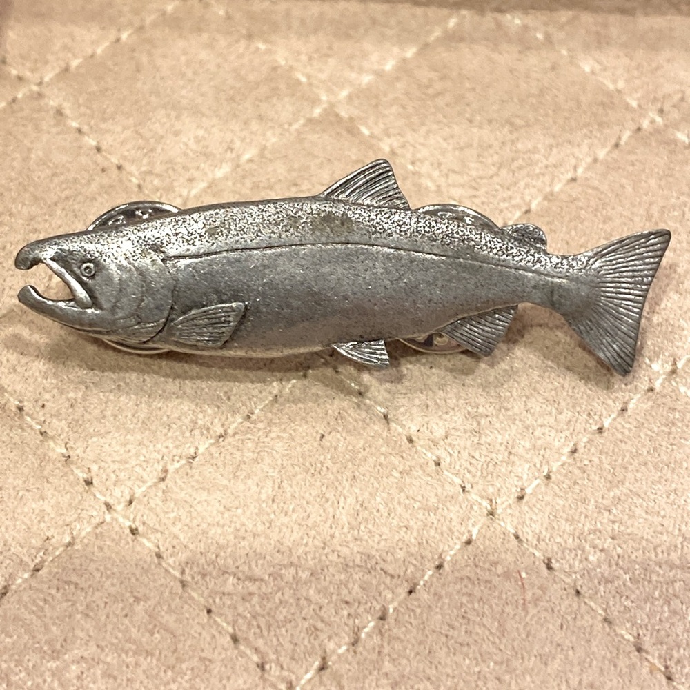 Vintage 1989 GG Harris COHO FIne Pewter Pin